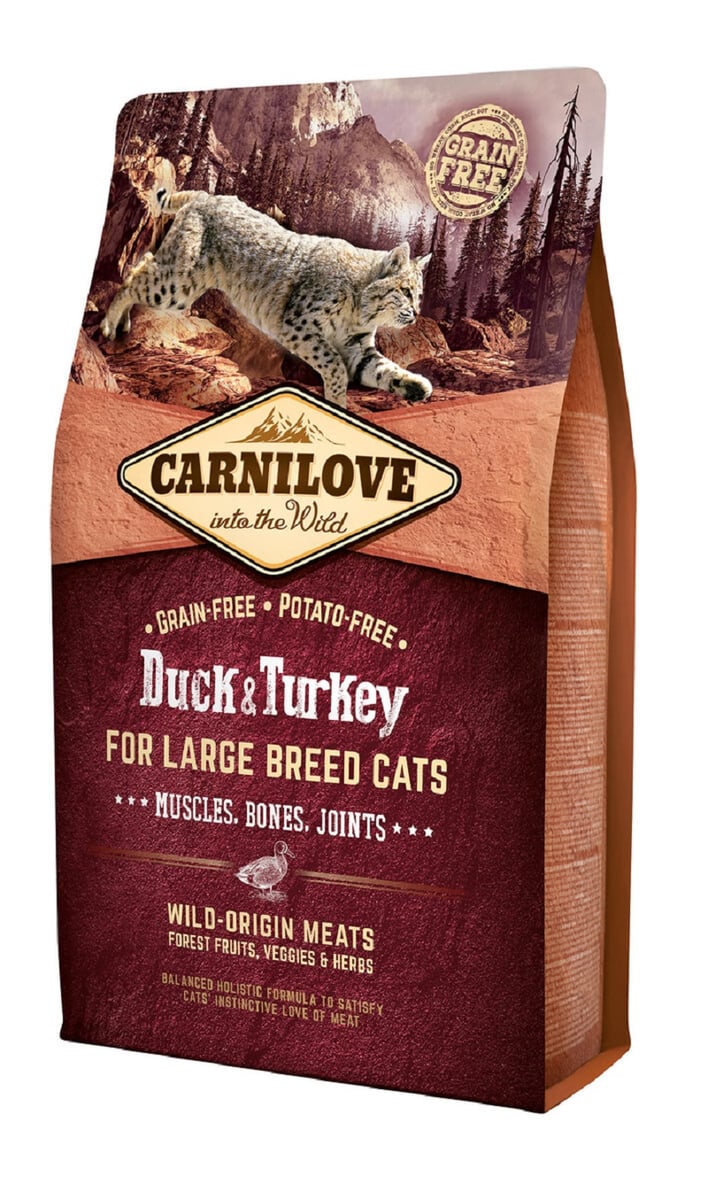 Carnilove maistas didelių veislių katėms su antiena/kalakutiena, 2kg -  1
