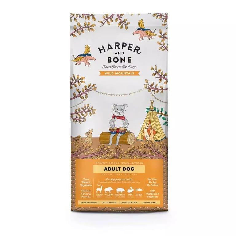 Harper and Bone Wild Mountain keskmist/suurt tõugu koera kuivtoit, 12 kg