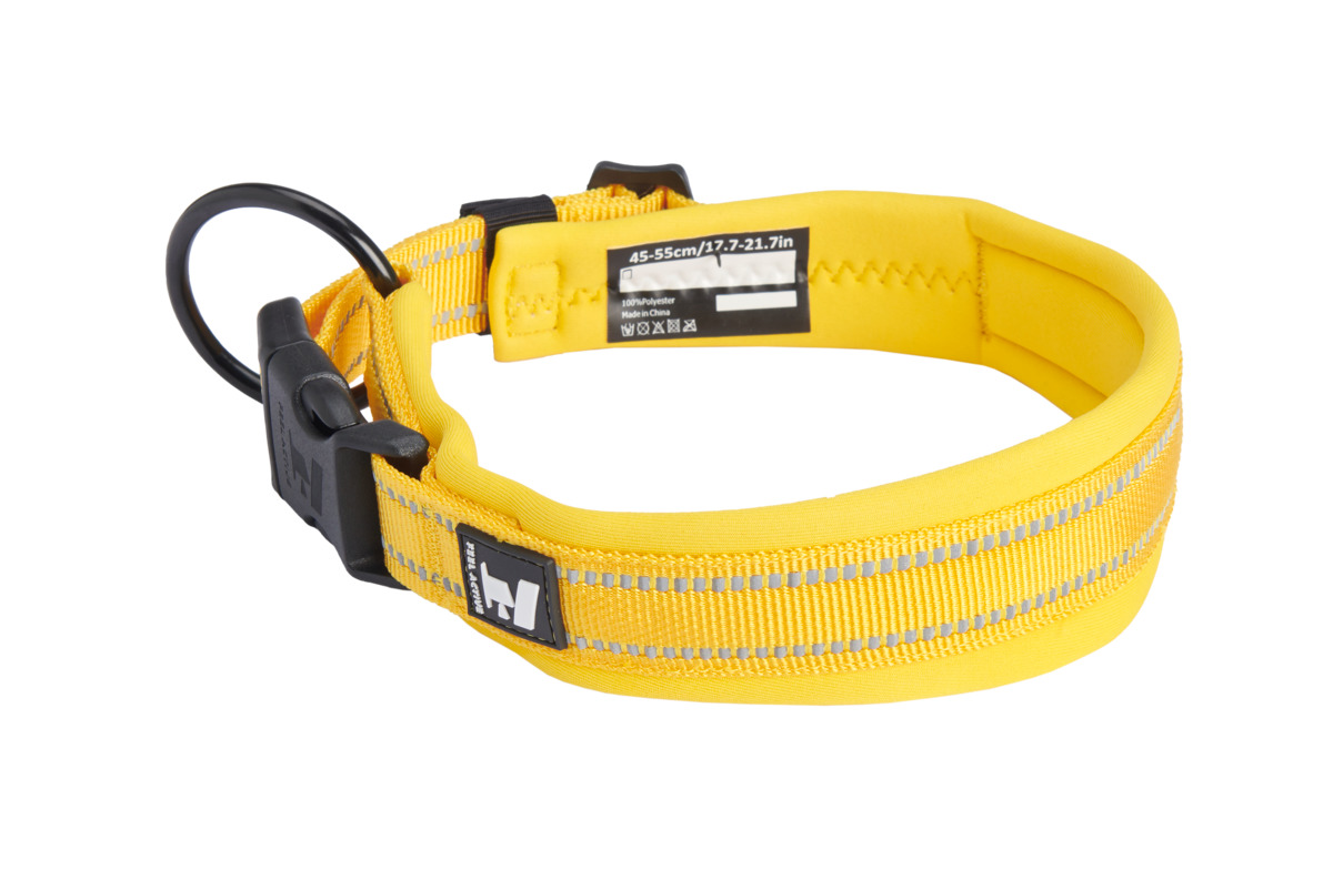 Feel Active paminkštintas antkaklis šunims, 2 × 35–45 cm, geltonas - 
