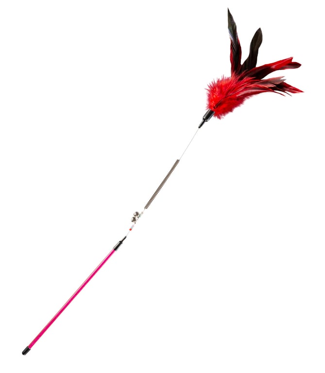 Little & Bigger žaislas katėms meškerė su plunksnomis, 62 cm