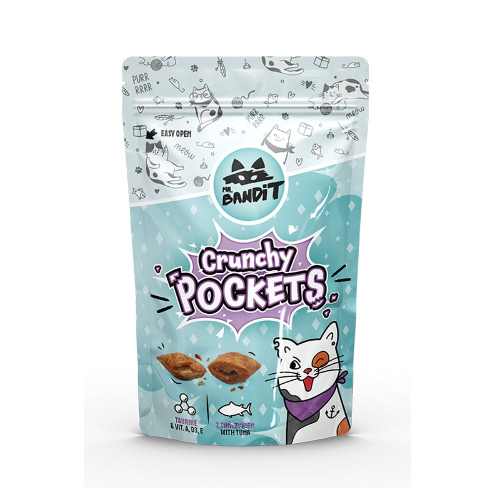 Mr.Bandit Crunchy Pockets skanėstai katėms su tunu, 40g -  1