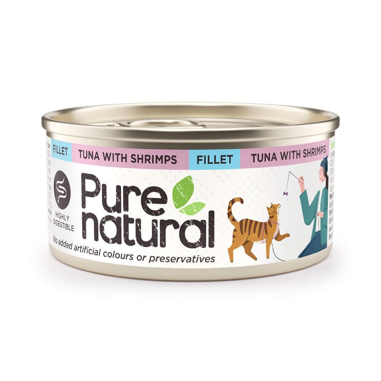 Purenatural mitrā barība kaķiem, tuncis/ garneles, 70g