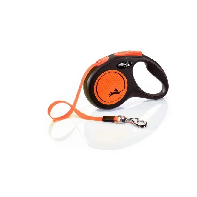 FLEXI Neon lentes veida pavada S/5m, oranža - Produkta attēls 1