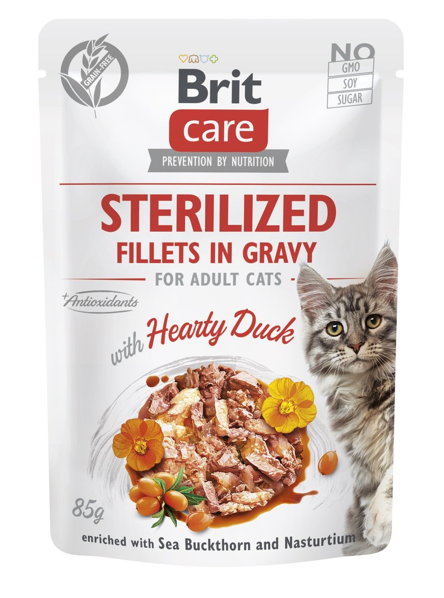 Brit Care konservai sterilizuotoms katėms su antiena, 85 g - 