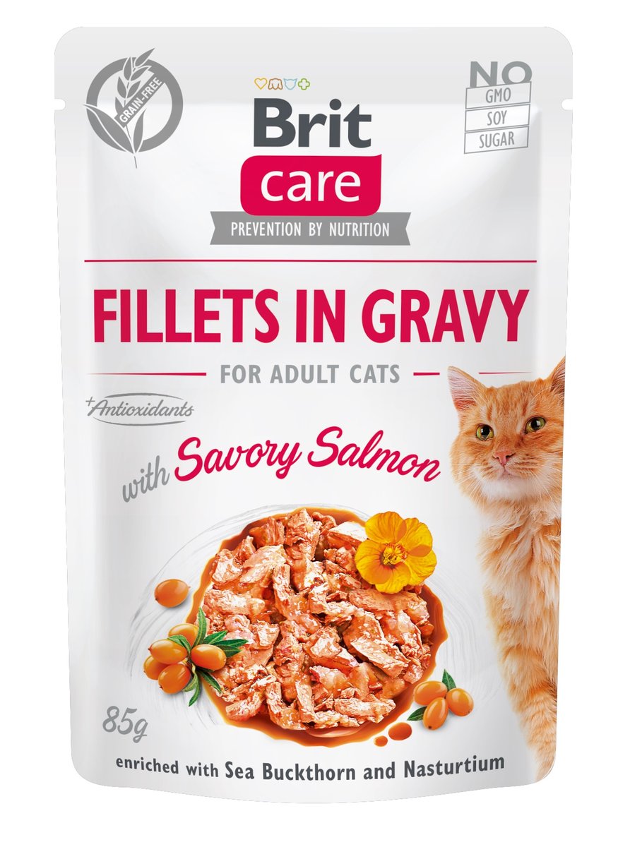 Brit Care konservai katėms su lašiša ir vištiena, 85g -  1