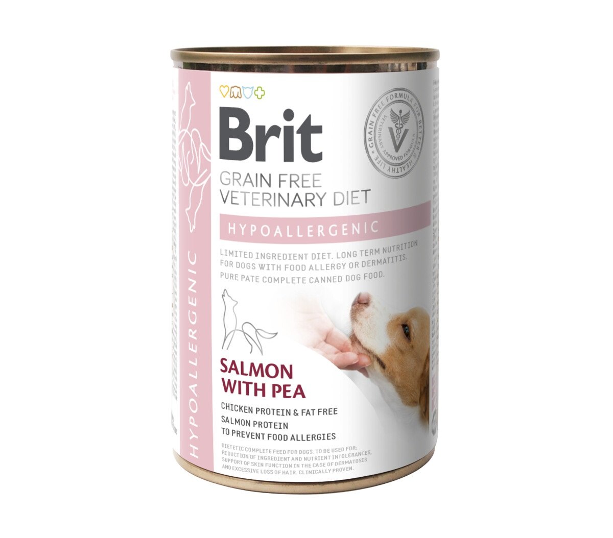 BRIT GF Hypoallergenic mitrā barība suņiem, lasis/zirņi 400 g - Produkta attēls