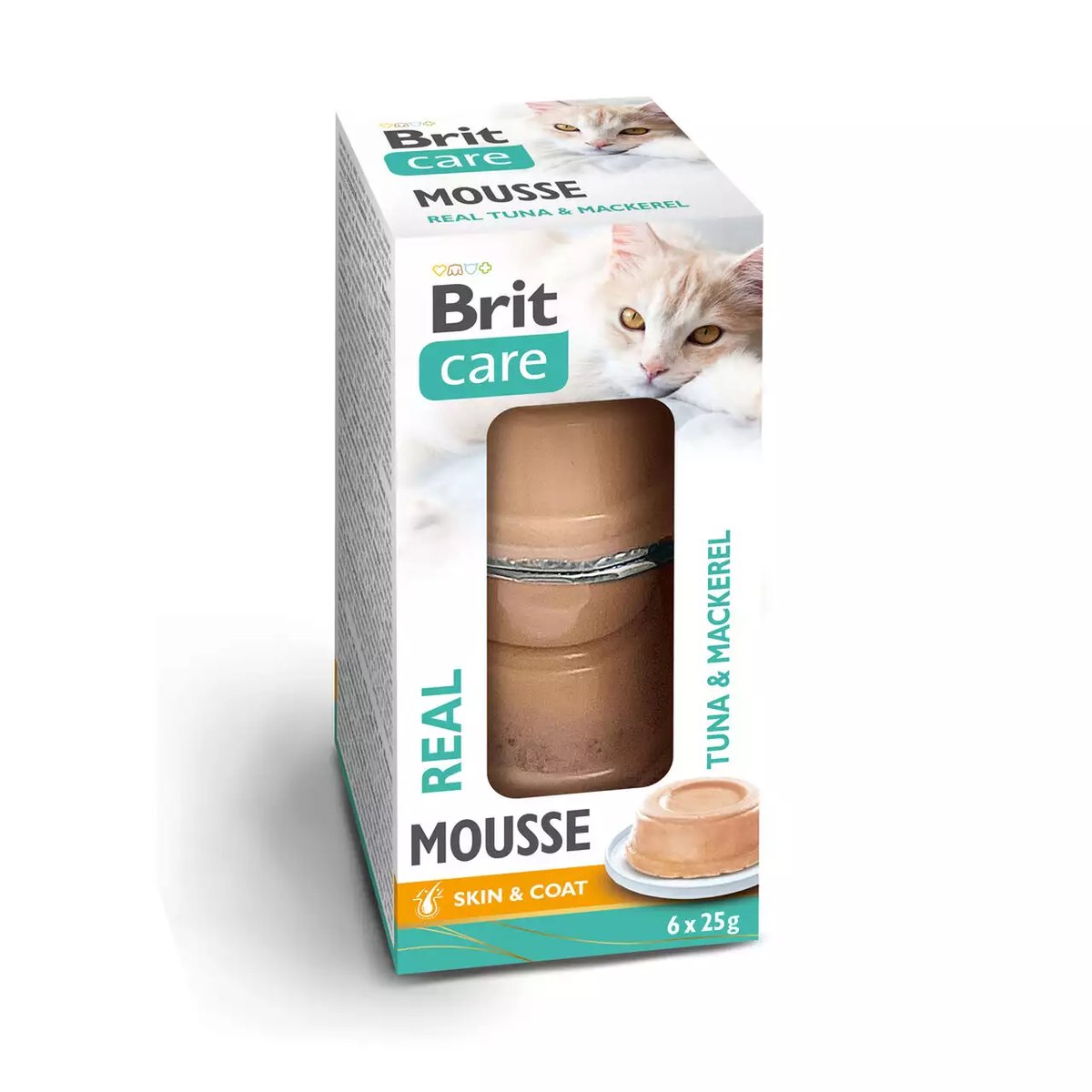 Brit Care Mousse kassi konserv, tuunikala/makrell, 6 x 25 g - Tootepilt