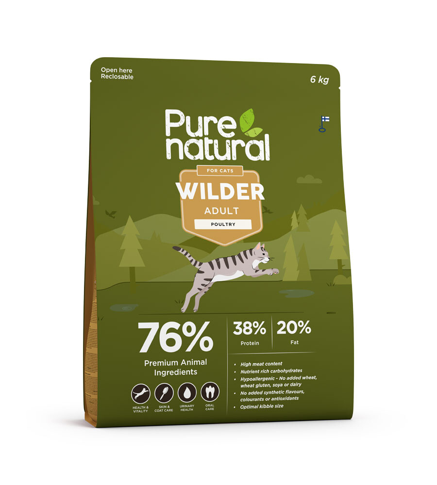 PURENATURAL WILDER SAUSAS MAISTAS KATĖMS SU PAUKŠTIENA, 6 KG - 