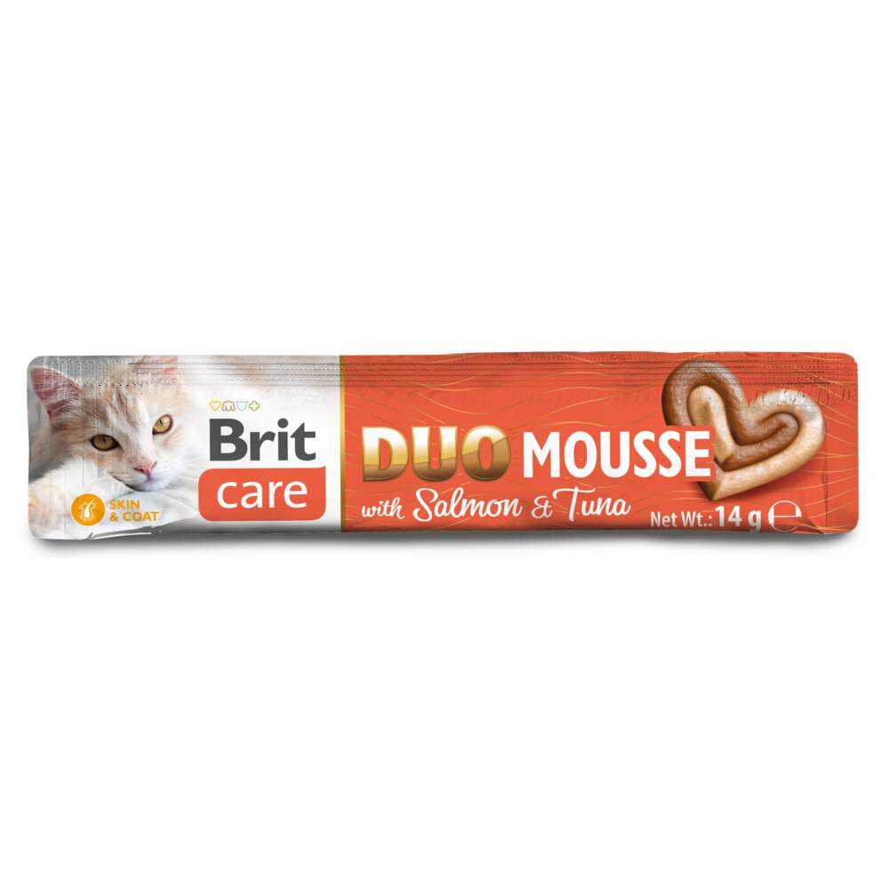 Brit Care Duo Mousse, kārums kaķiem, lasis/tuncis, 4x14 g - Produkta attēls
