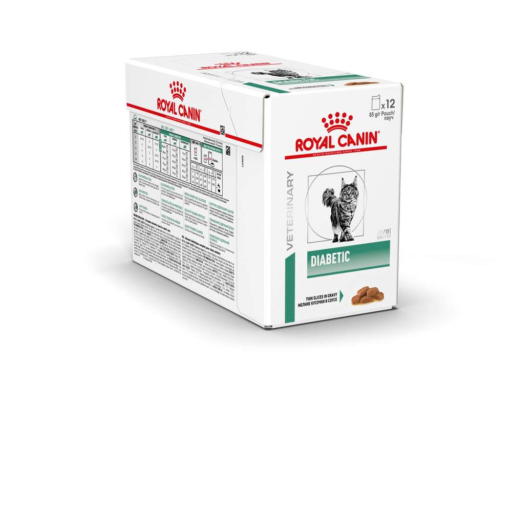 ROYAL CANIN VD Diabetic mitrā barība kaķiem, 12x85g - Produkta attēls