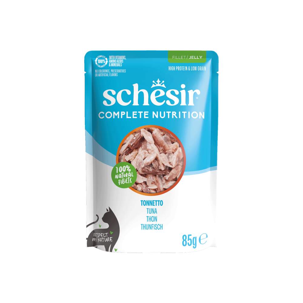 Schesir mitrā barība kaķiem, tuncis želejā, 85g - Produkta attēls