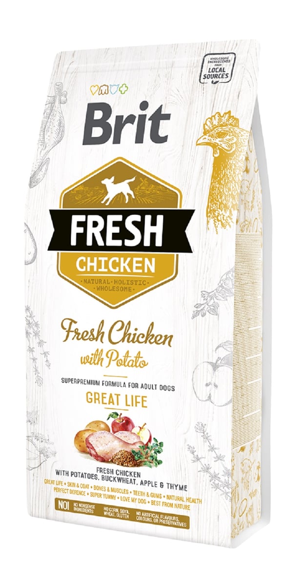 BRIT Fresh sausā barība suņiem, vista/kartupeļi, 2,5kg - Produkta attēls