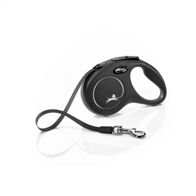 Flexi Classic Compact pavada, S/5m, melna - Produkta attēls 1