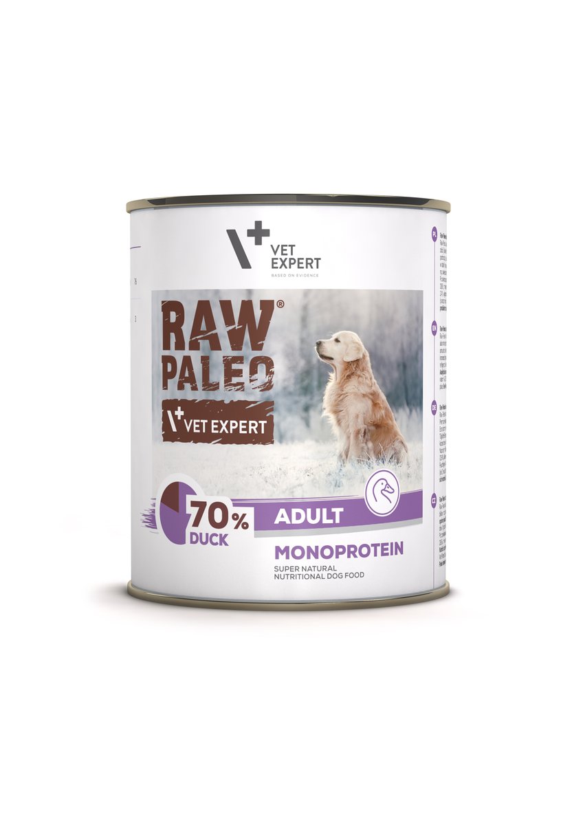 RAW PALEO Monoprotein Adult mitrā barība suņiem, pīle, 800g - Produkta attēls