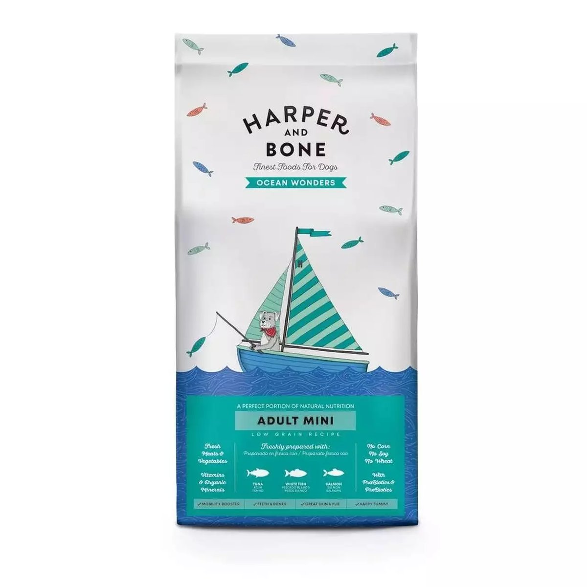 Harper and Bone Ocean Wonders Mini sausā barība suņiem, 2kg - Produkta attēls