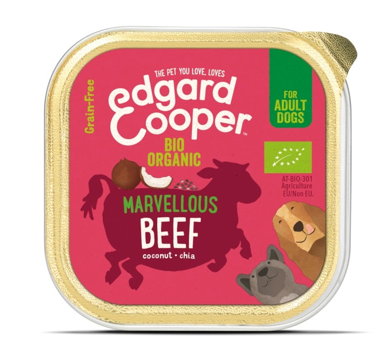 EDGARD COOPER Bio Organic mitrā barība suņiem, liellops, 100 g - Produkta attēls