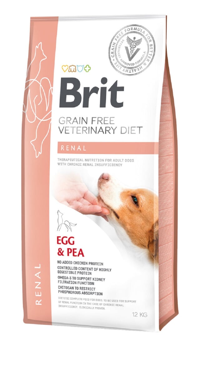 BRIT GF VD Renal sausā barība suņiem, olas/zirņi, 12kg - Produkta attēls