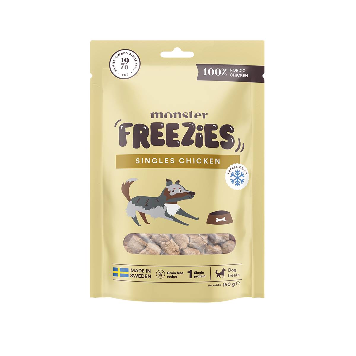 Monster Dog liofilizuotas skanėstas šunims – 100 % vištiena, 150 g - 