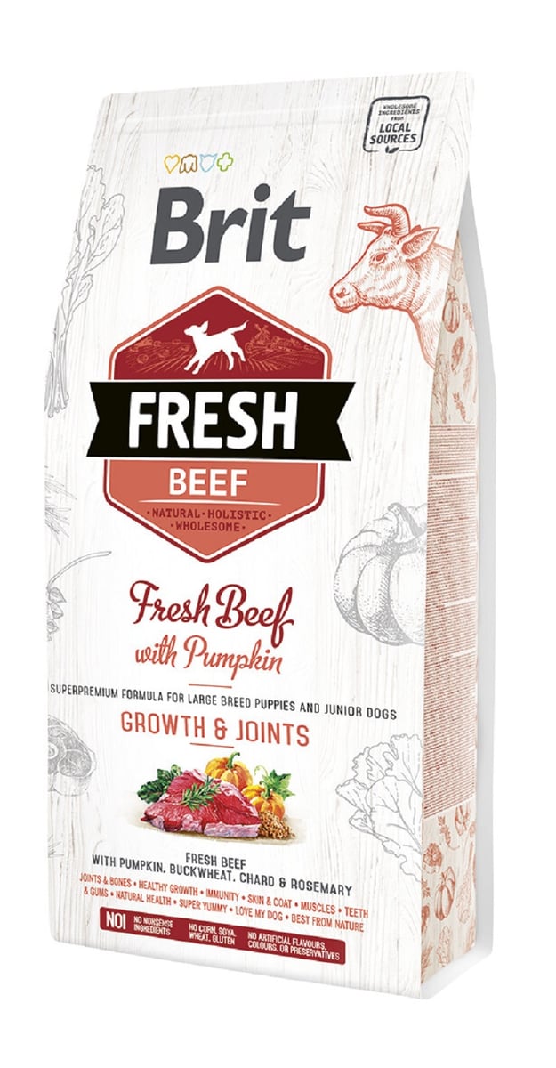 Brit Fresh kuivtoit suurt tõugu kutsikale, veis/kõrvits, 2,5 kg - Tootepilt