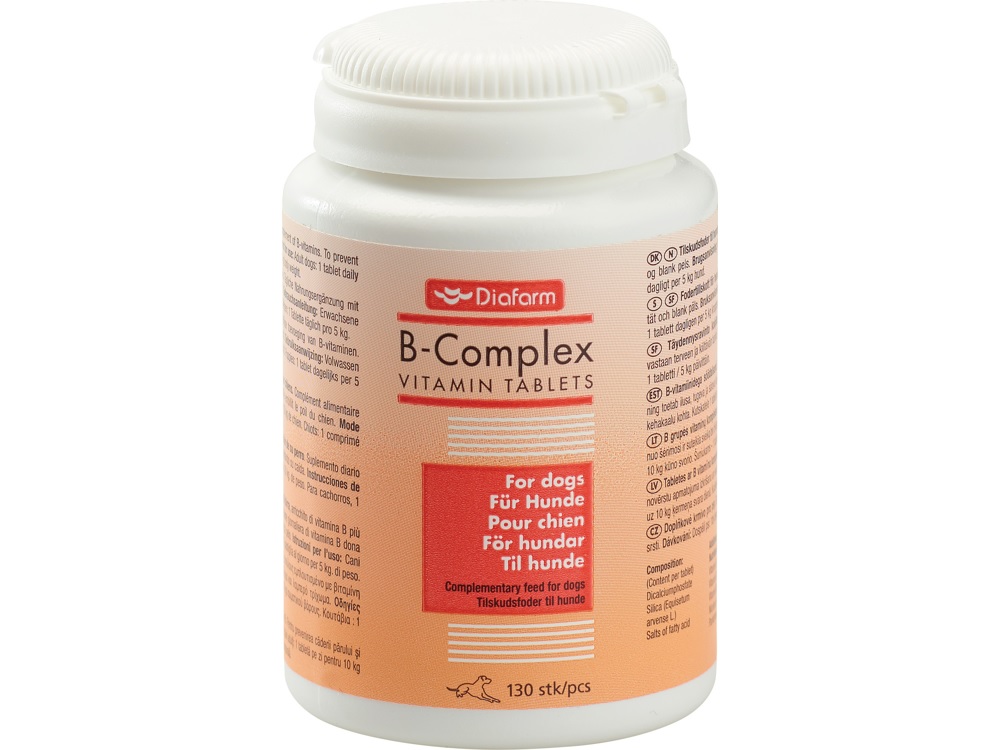 Diafarm Vitamin B-Complex papildbarība suņiem, 130 tbl - Produkta attēls