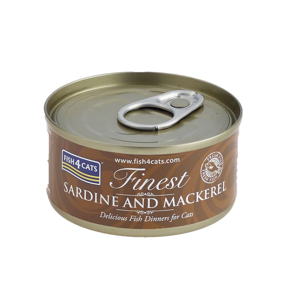F4C KONSERVAI KATĖMS SU SARDINĖMIS IR SKUMBRE, 70G -  1