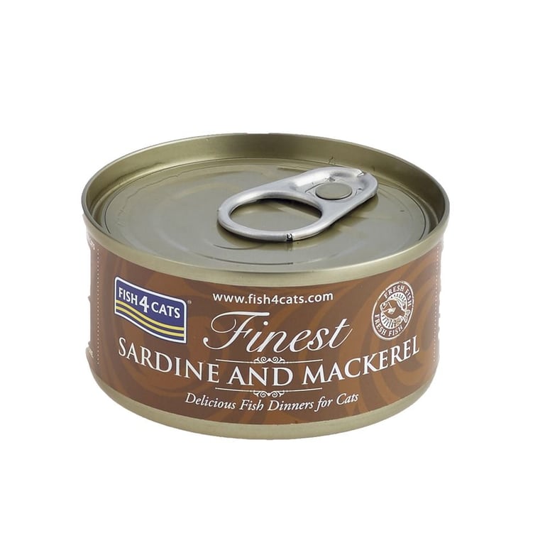 F4C KONSERVAI KATĖMS SU SARDINĖMIS IR SKUMBRE, 70G -  2
