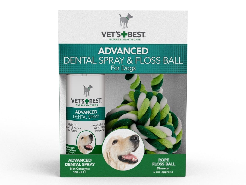 Vets Best burnos priežiūros rinkinys (skystis ir žaislas), 120ml