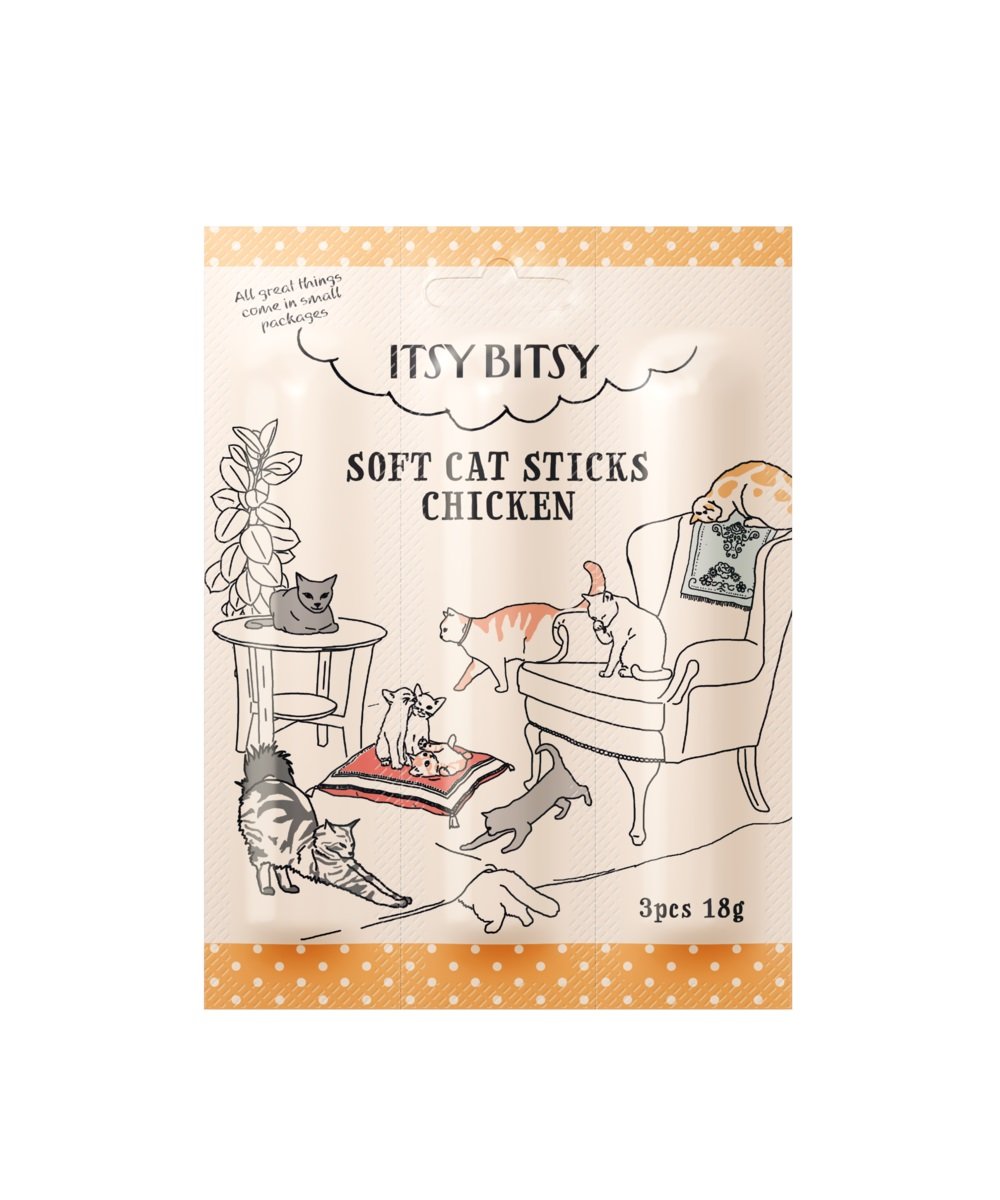 ItsyBitsy kačių skanėstas – lazdelės su vištiena, 3 vnt.(18 g) - 