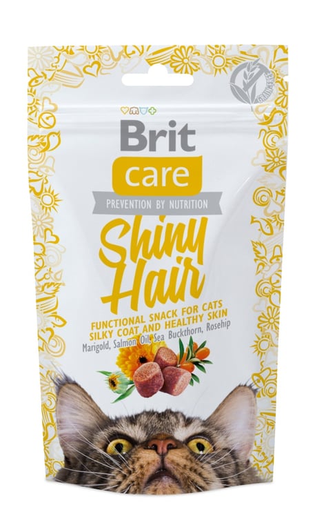 Brit Care shiny hair skanėstai katėms žvilgančiam kailiui, 50 g