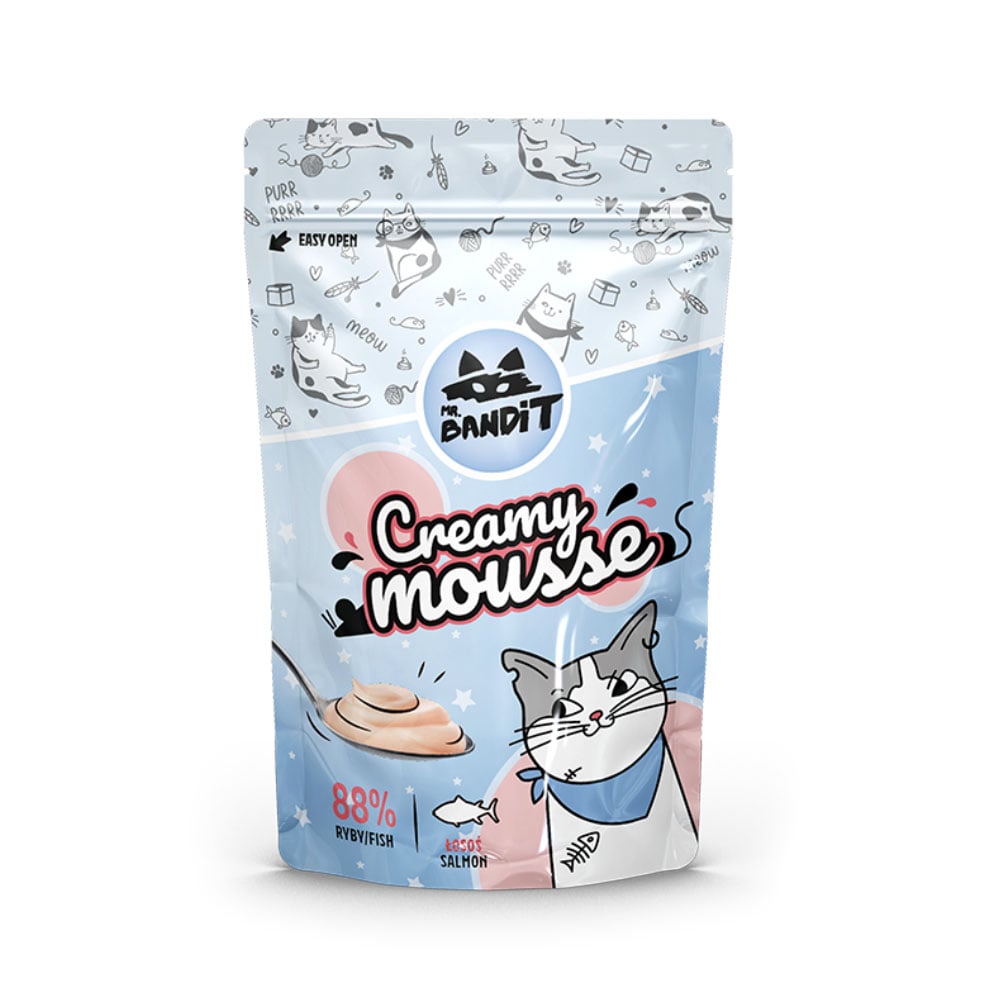 Mr.Bandit Creamy Mousse skanėstai katėms su lašiša, 60g -  1