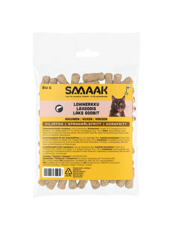 SMAAK gardumi kaķiem, lasis, 80g