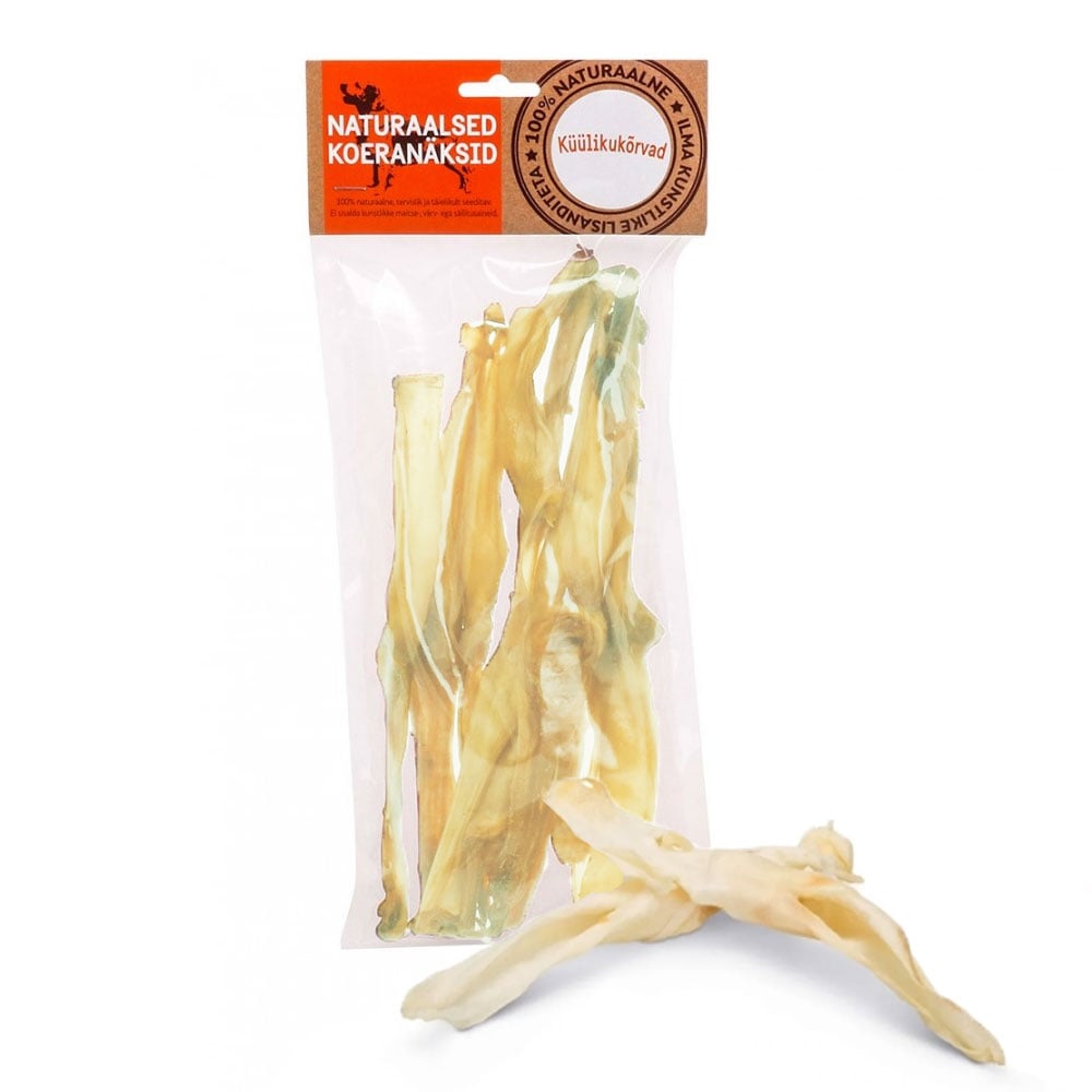 Palmar džiovintos baltos triušio ausys, 100 g -  1