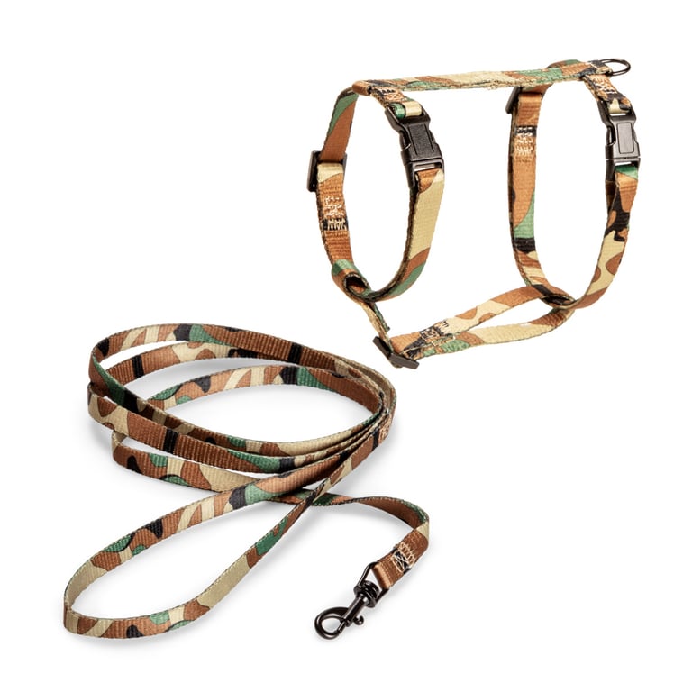 Basic kassi traksid ja jalutusrihm mustriga, M, camo