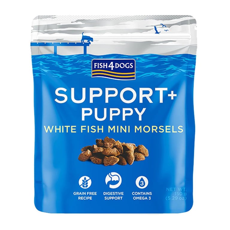 Fish4Dogs Support+ Puppy skanėstai šuniukams su baltąja žuvimi, 150 g -  2