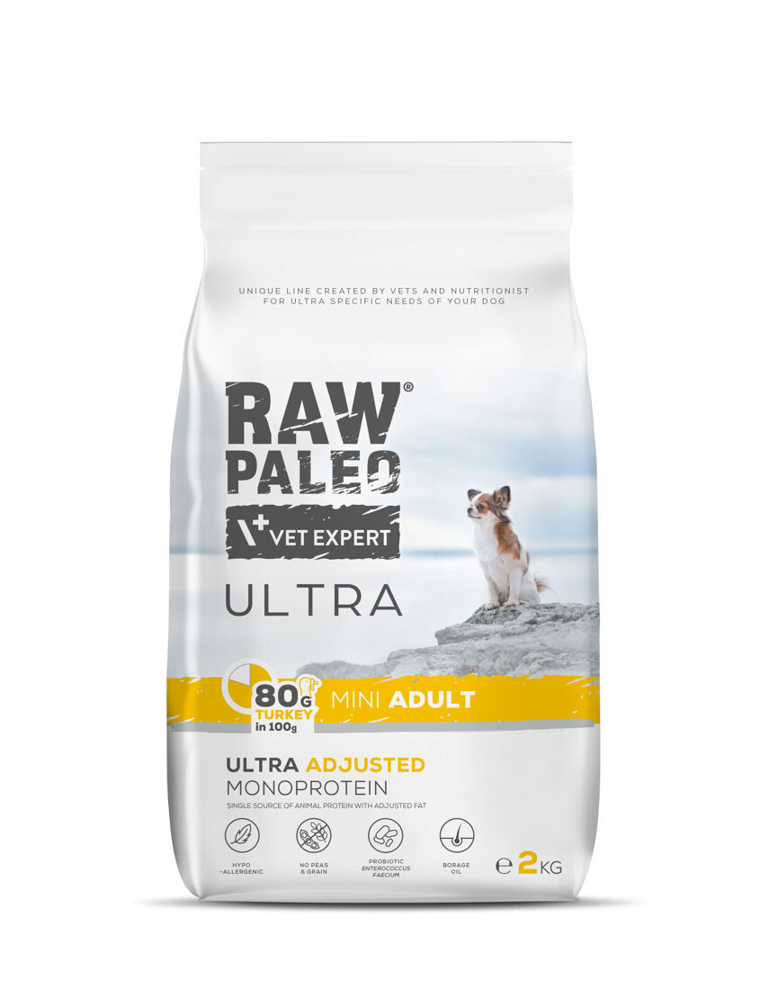 RAW PALEO Ultra Mini sausā barība suņiem, tītars, 2kg - Produkta attēls