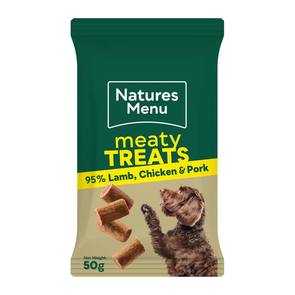 Natures Menu kārumi suņiem, jērs/cūka/vista, 50g - Produkta attēls