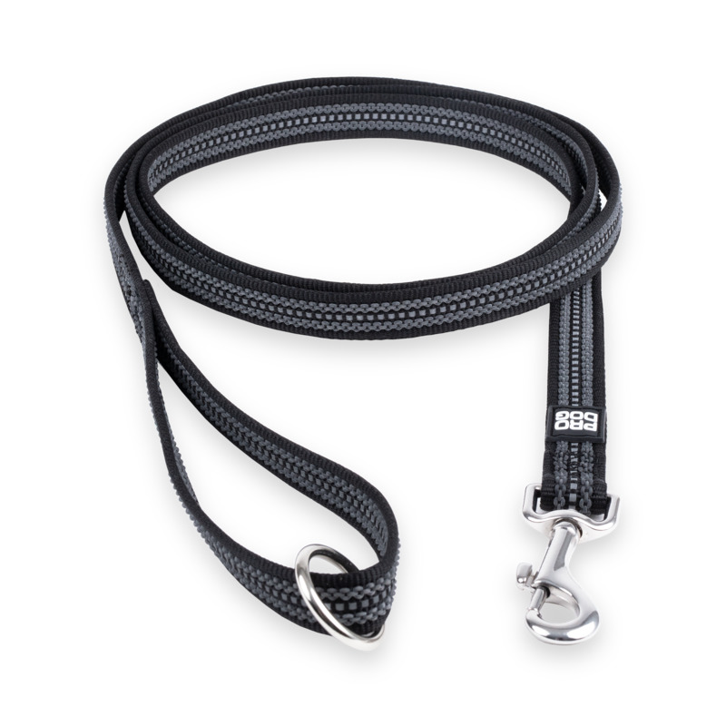 PRO DOG KOERA JALUTUSRIHM HELKURIGA 1,5X180CM MUST* - Tootepilt