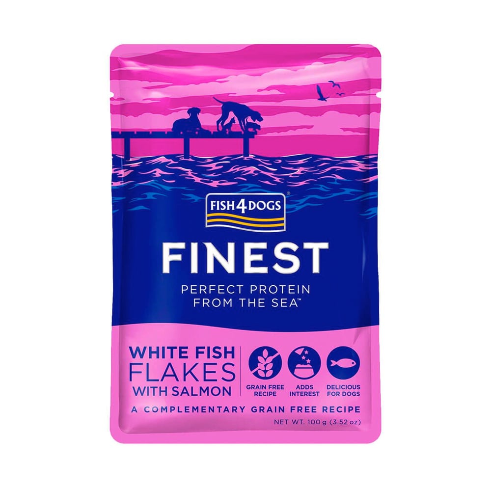 Fish4Dogs Finest konservai šunims su baltąja žuvimi ir lašiša, 100 g -  1