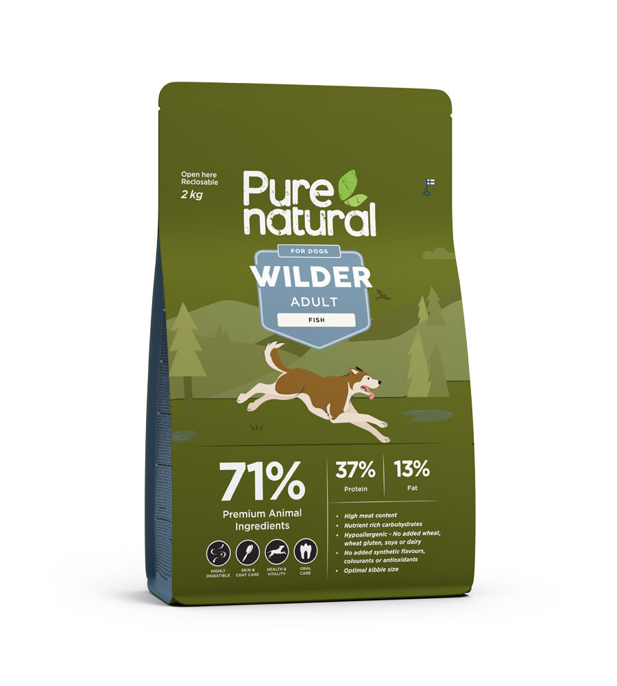 PURENATURAL WILDER SAUSAS MAISTAS ŠUNIMS SU ŽUVIMI, 2 KG - 