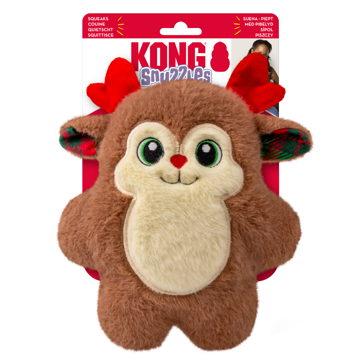 KONG Holiday koera mänguasi, Snuzzles Reindeer, M - Tootepilt