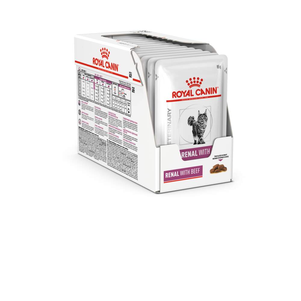 ROYAL CANIN VD Renal barība kaķiem, liellops, 12x85g - Produkta attēls