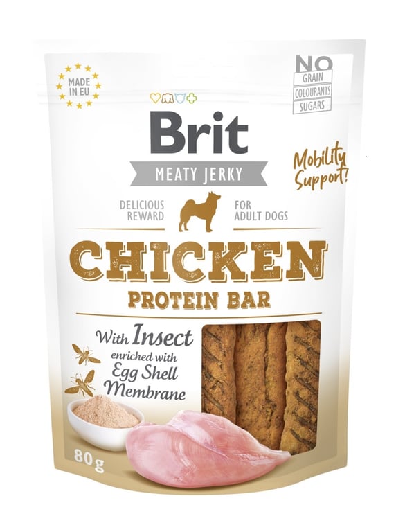 Brit Care Jerky batonėliai šunims su višt. ir vabzdžiais, 80g