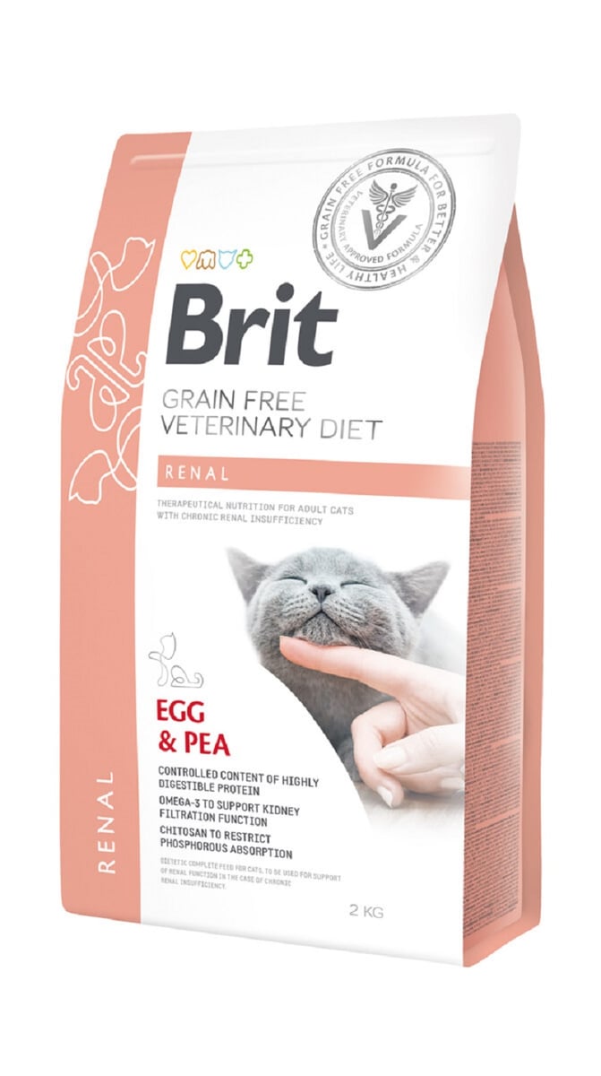 BRIT GF VD Renal sausā barība kaķiem, olas/zirņi, 2 kg - Produkta attēls