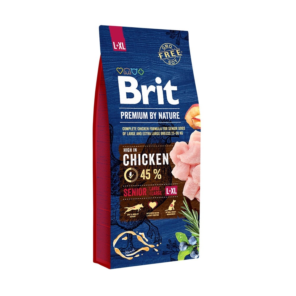 BRIT Premium L-XL sausā barība suņiem senioriem, vista, 15kg - Produkta attēls