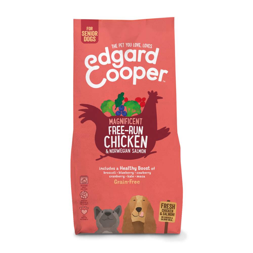 Edgard Cooper maistas senjorams šunims, su vištiena ir lašiša, 7kg -  1