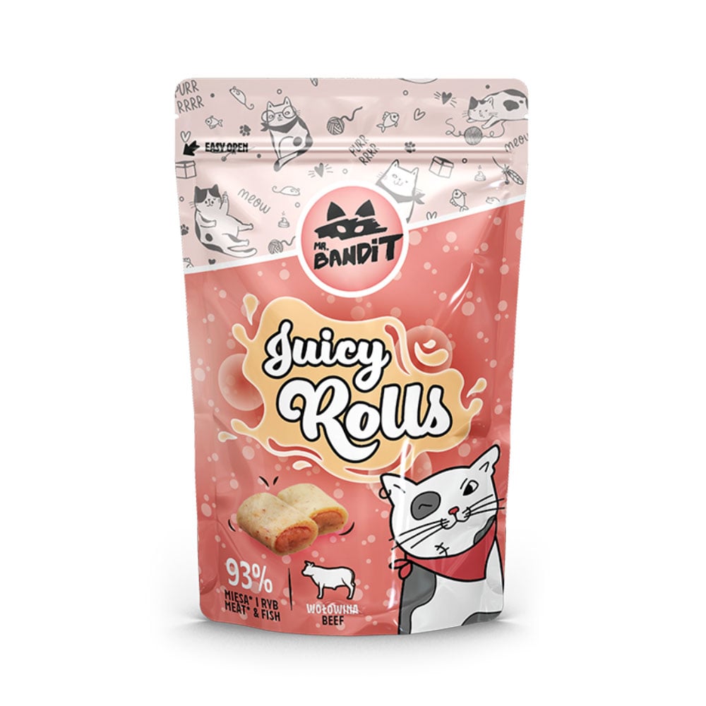 Mr.Bandit Juicy Rolls skanėstai katėms su jautiena, 40g -  1
