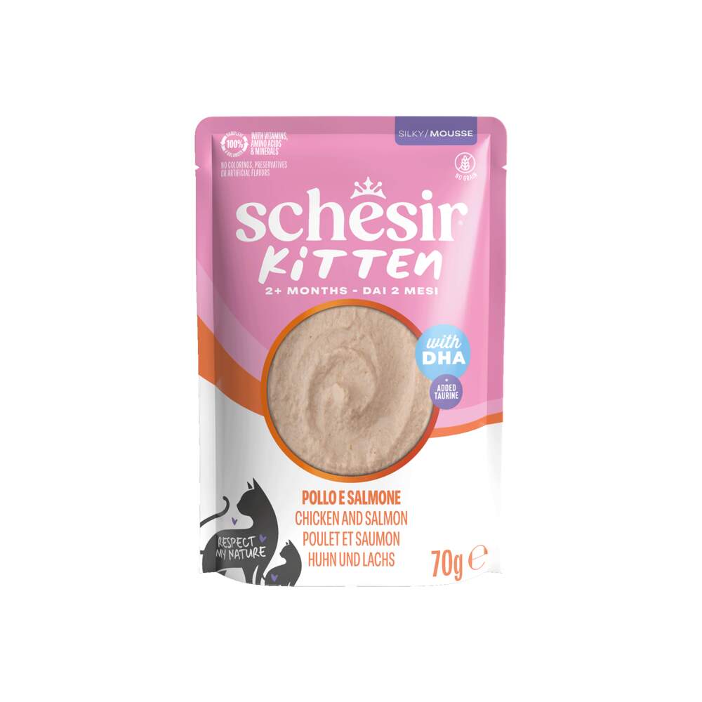 Schesir mitrā barība kaķēniem, muss, lasis, 70g - Produkta attēls