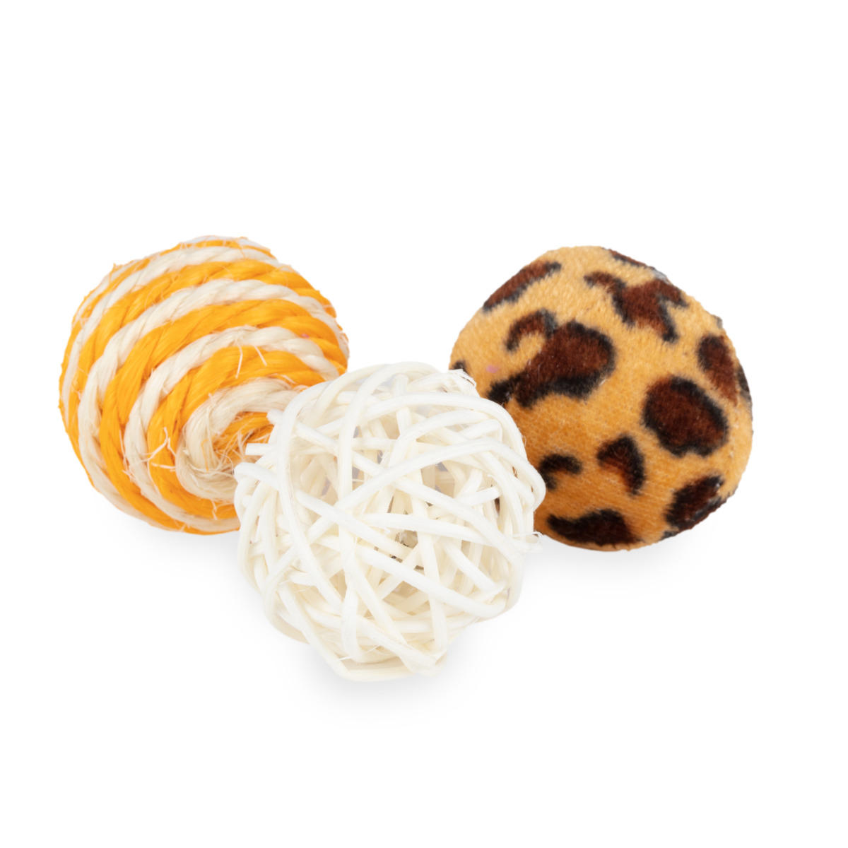 L&B PURE PURR ŽAISLAS KATĖMS KAMUOLIUKAI, ĮVAIRIŲ RŪŠIŲ, 3 VNT. - 