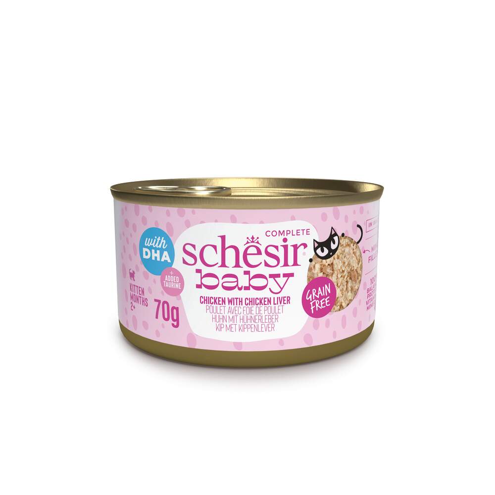 Schesir mitrā barība kaķēniem, vista/vistu aknas, 70g - Produkta attēls