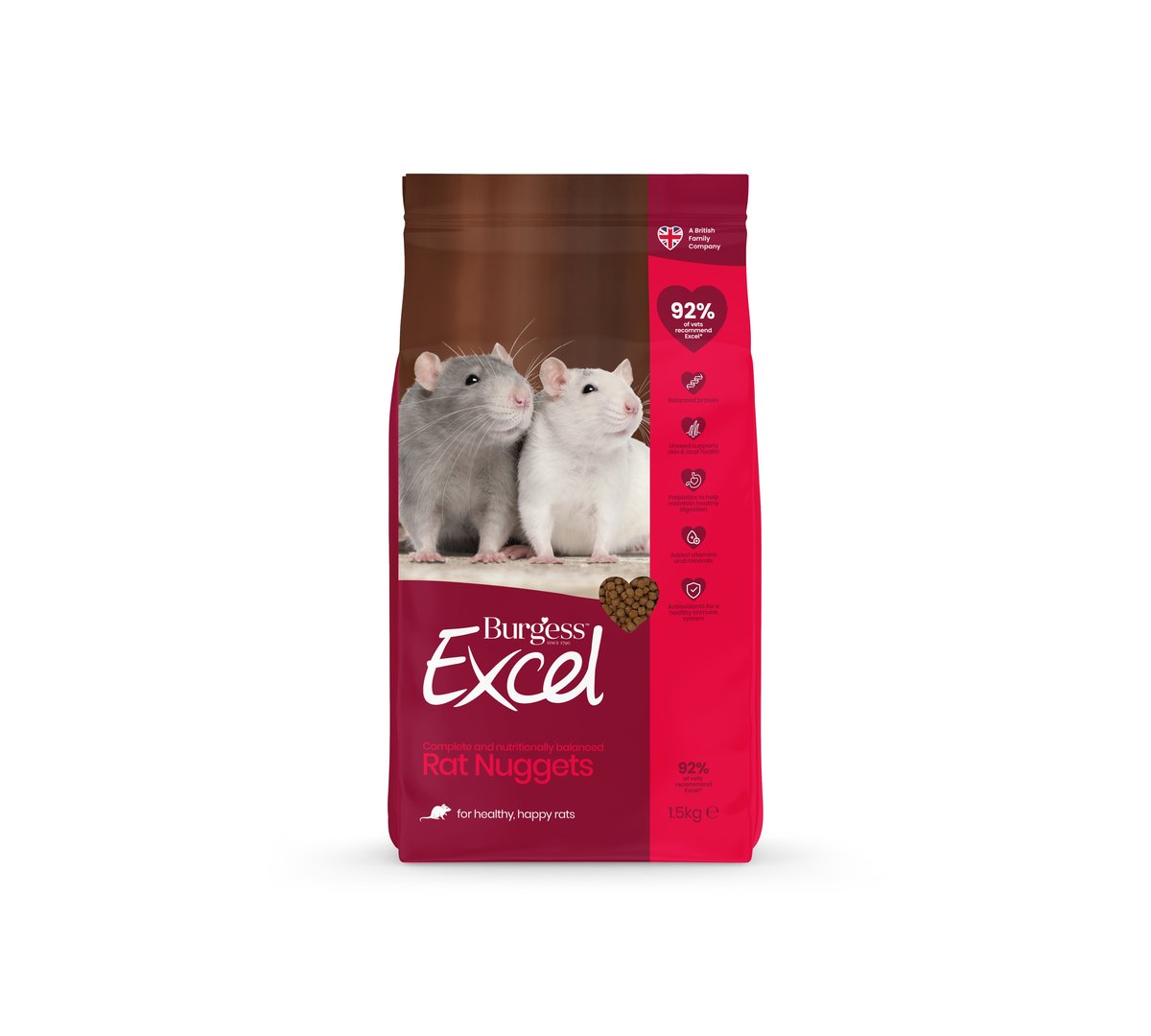 Burgess Excel maistas žiurkėms, 1,5kg - 
